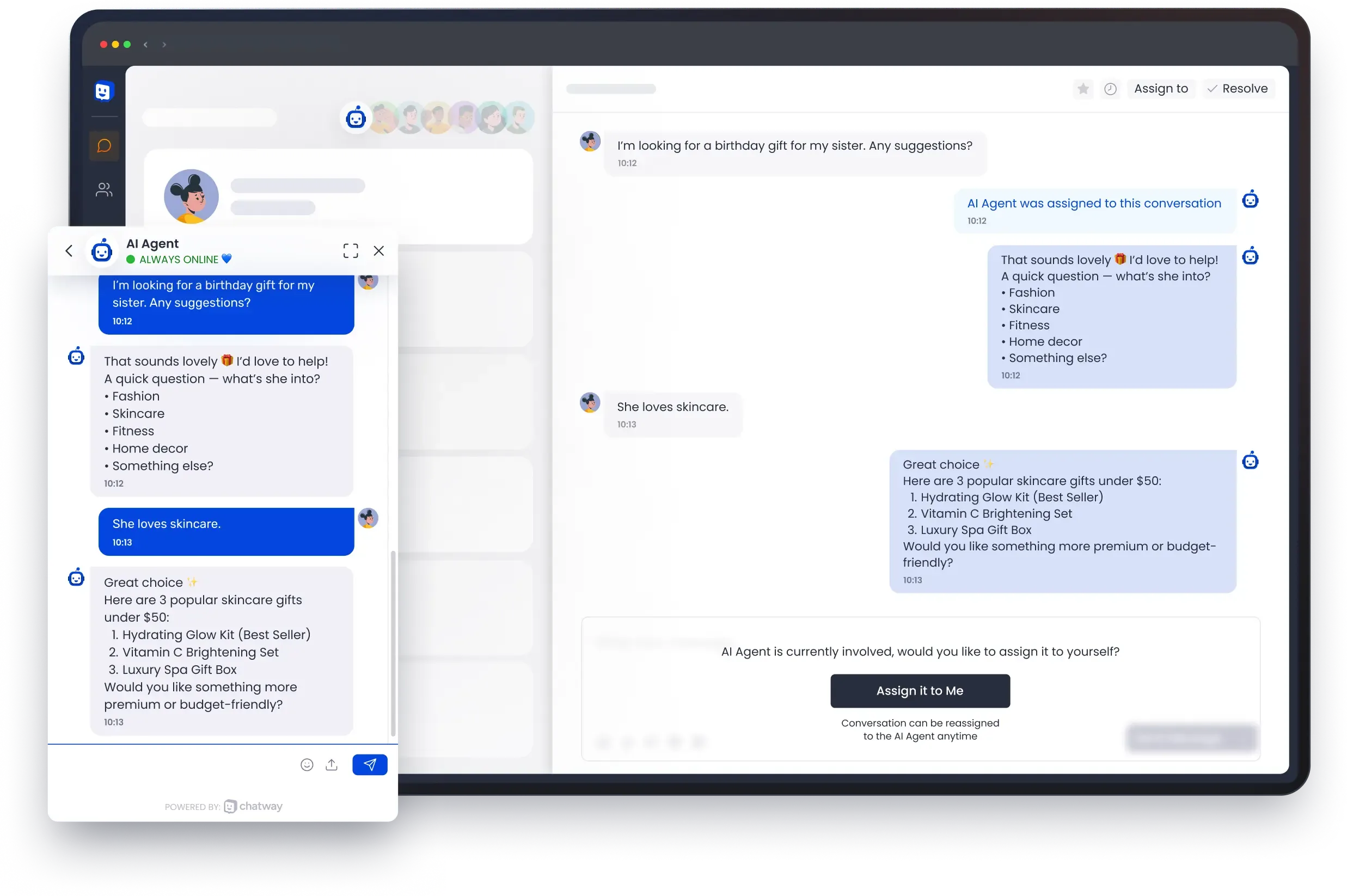 وكيل دعم الذكاء الاصطناعي