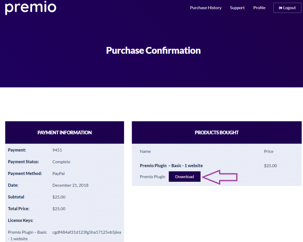 Click on the "Download" button to download the pro version of the plugin