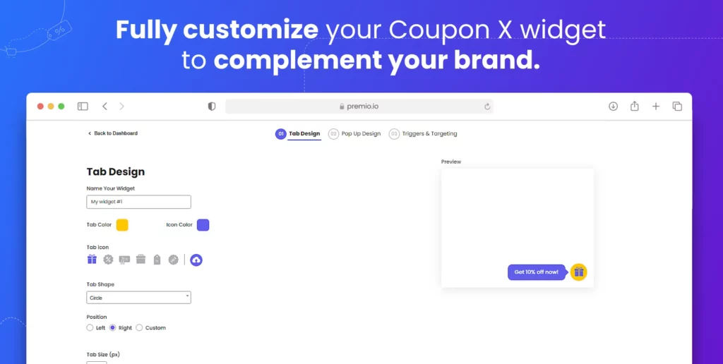 Passen Sie Ihr CouponX-Widget an