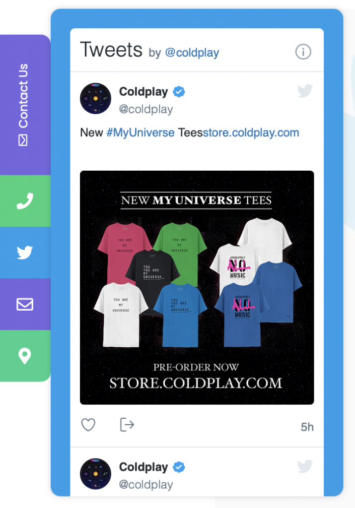 Embedded Twitter timeline in My Sticky Elements