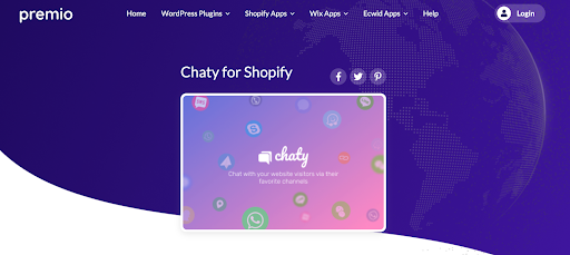 Chaty for Shopify is an e-commerce plugin for live chat agents. 