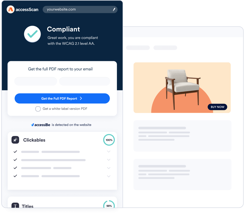 Example of a website accessibility report