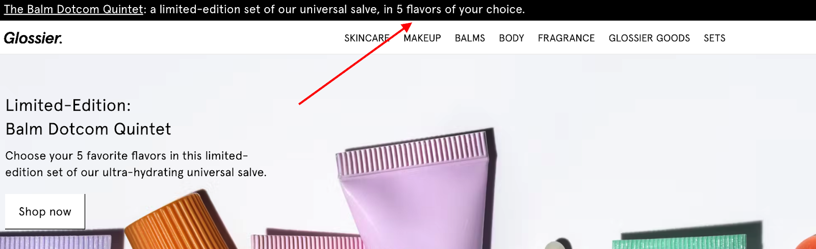 Example of a sticky menu call to action