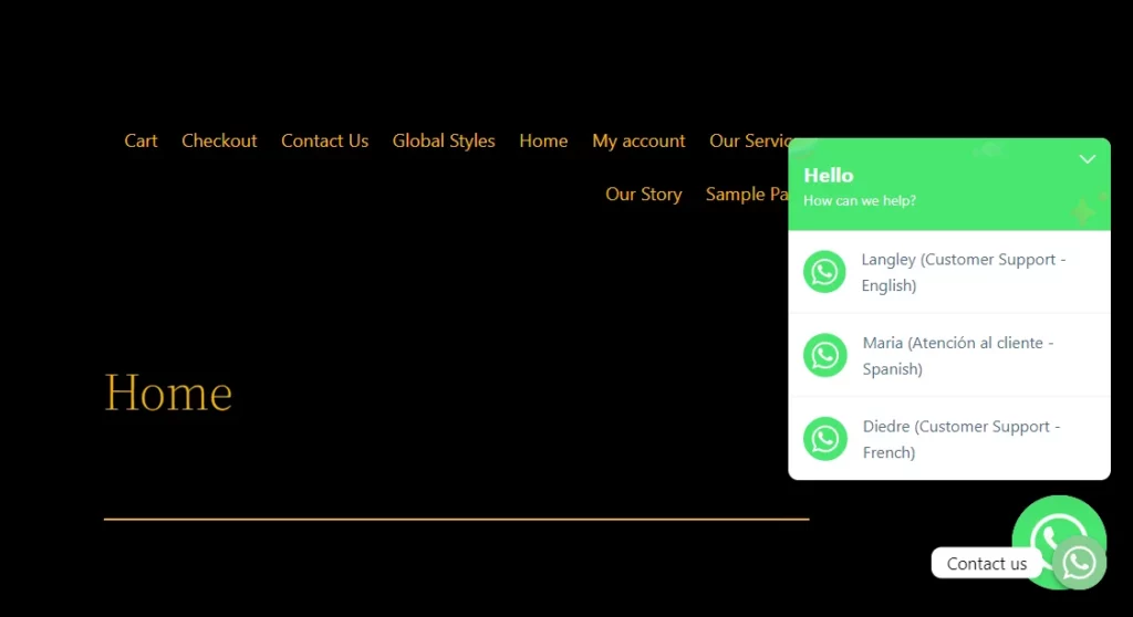 Chaty WhatsApp widget on website Chaty WhatsApp widget on website