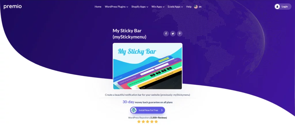 My Sticky Bar plugin My Sticky Bar plugin